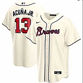 Braves 13 Ronald Acuna Jr. Cream 2020 Nike Cool Base Jersey Dzhi,baseball caps,new era cap wholesale,wholesale hats